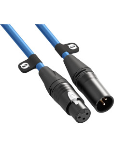 Cable XLR-3 Premium RDE 3m Azul - Conectores Neutrik 2