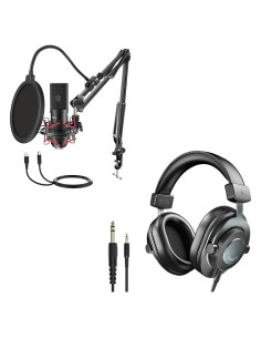Kit de Micrófono USB FIFINE con Auriculares H8 para Gaming y Podcast