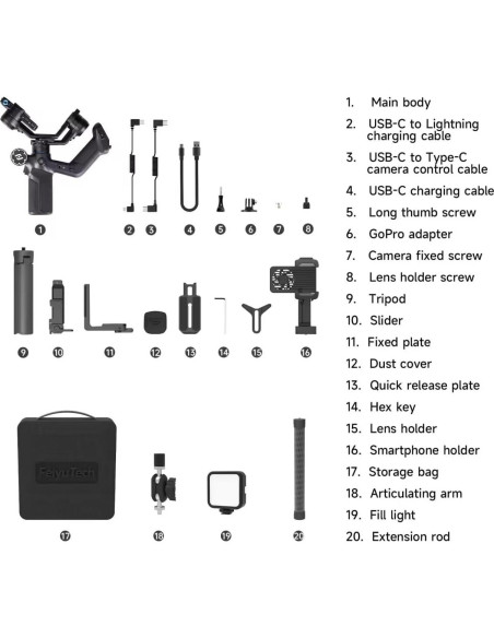 Estabilizador de Cámara FeiyuTech SCORP Mini 3 Pro 2KG Estabilizador de Cámara FeiyuTech SCORP Mini 3 Pro 2KG