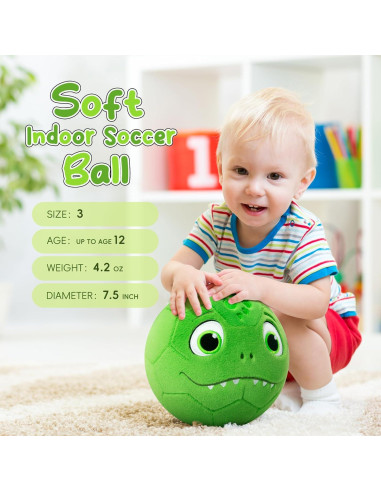 Pelota de Fútbol Suave VangeBow Dinosaurio 19cm para Niños