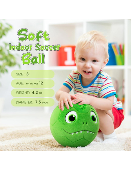 Pelota de Fútbol Suave VangeBow Dinosaurio 19cm para Niños