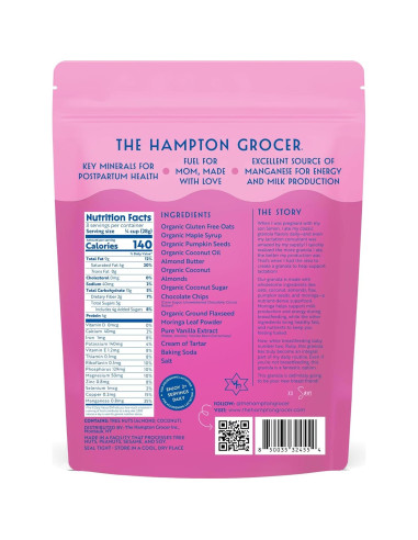 Granola de Lactancia The Hampton Grocer 453g - Superalimentos Galactogogos