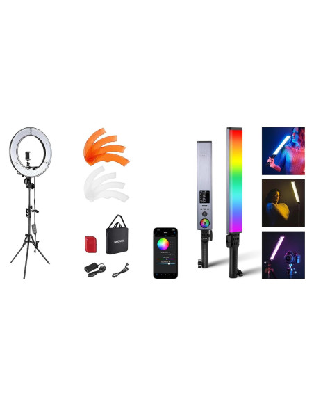 Kit de Luz de Anillo NEEWER 18" 55W LED 5600K con Soporte y Accesorios