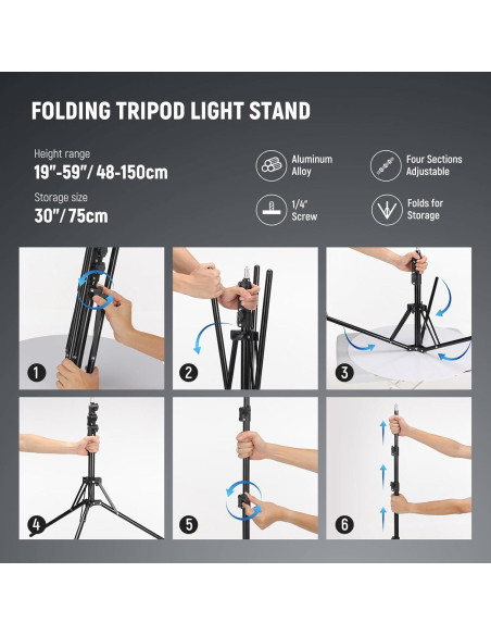 Kit de Luz de Anillo NEEWER 18" 55W LED 5600K con Soporte y Accesorios