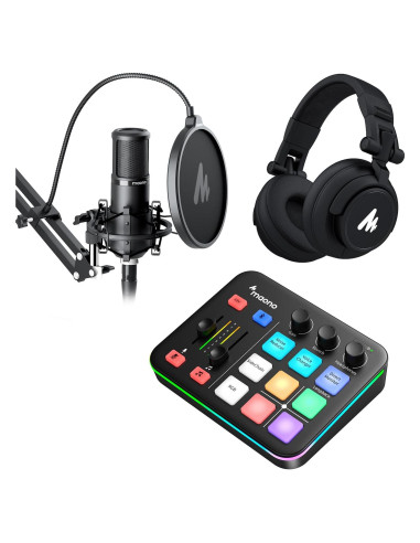 Kit de Streaming MAONO XLR Micrófono y Mezclador RGB