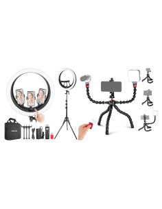 Anillo de Luz Neewer RP19H 48 cm con Trípode y Soporte para Teléfono