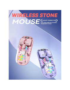 Ratón Inalámbrico Diyeeni RGB Transparente 1600 DPI Recargable 2