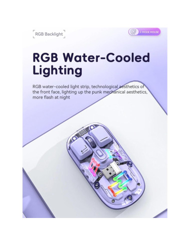 Ratón Inalámbrico Diyeeni RGB Transparente 1600 DPI Recargable