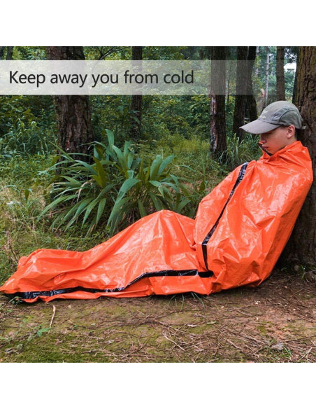 Saco de dormir Shanrya compacto para camping 210x90cm naranja