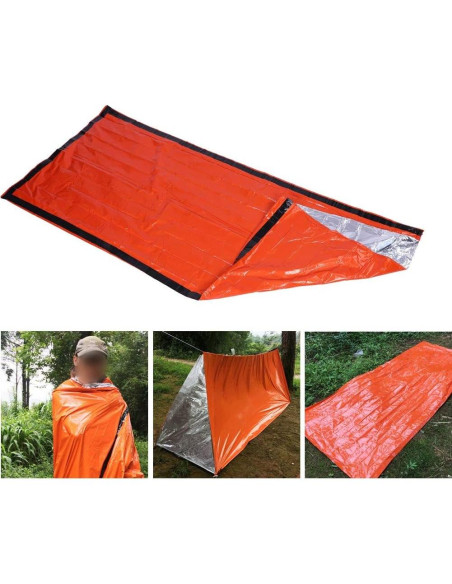 Saco de dormir Shanrya compacto para camping 210x90cm naranja