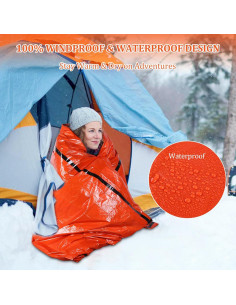 Saco de Dormir de Emergencia EtsRmi - Paquete de 5, Impermeable 2