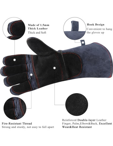 Guantes de Chimenea RAPICCA XL Resistentes al Calor 16"