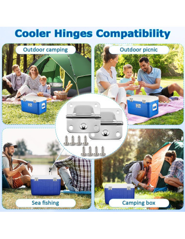 Bisagra de Acero Inoxidable PWEOW para Cooler Coleman 5235 6262