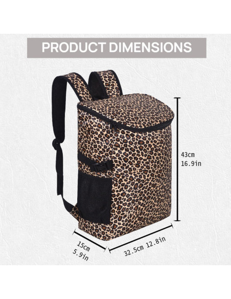 Mochila Cooler Aislada XINFULLWOL 21L Impermeable Leopardo