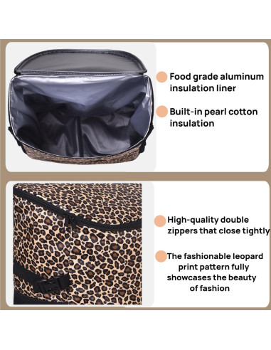 Mochila Cooler Aislada XINFULLWOL 21L Impermeable Leopardo