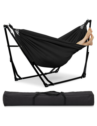 Hamaca 2 en 1 OVA STL KUY con soporte portátil 217 kg negro