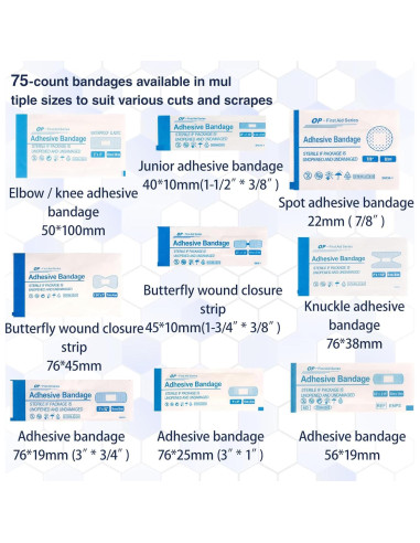 Kit de Primeros Auxilios WELL-STRONG 75PCS Vendas Variadas