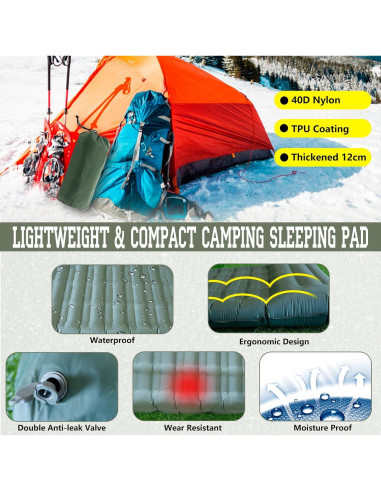 Colchoneta de Camping OPL5 Inflable Ultraligera con Almohada