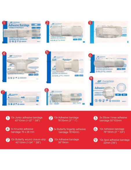 Kit de Primeros Auxilios WELL-STRONG 75PCS Vendas Variadas