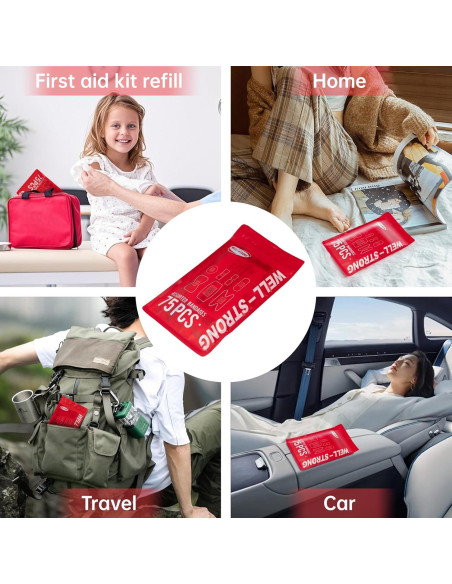 Kit de Primeros Auxilios WELL-STRONG 75PCS Vendas Variadas