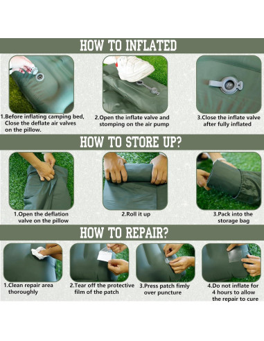 Colchoneta de Camping OPL5 Inflable Ultraligera con Almohada