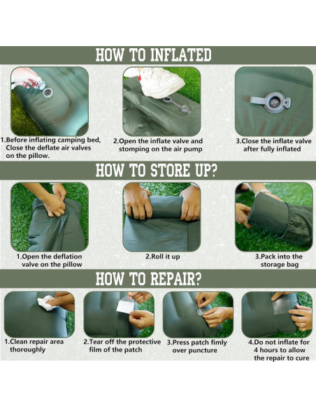 Colchoneta de Camping OPL5 Inflable Ultraligera con Almohada