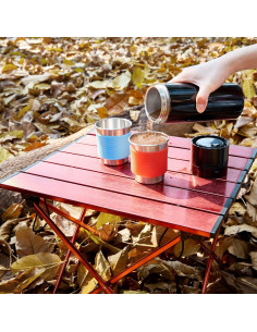 Mesa de Camping Plegable G4Free de Aluminio Mediana Marrón 2