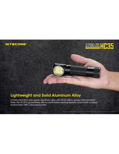 Linterna Frontal LED Nitecore HC35 2700Lm Recargable USB