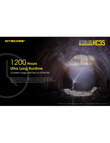 Linterna Frontal LED Nitecore HC35 2700Lm Recargable USB