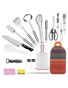 Kit de Utensilios de Cocina para Camping 19 Piezas Genérico