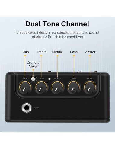 Amplificador de guitarra eléctrica Donner DA-10 5W portátil