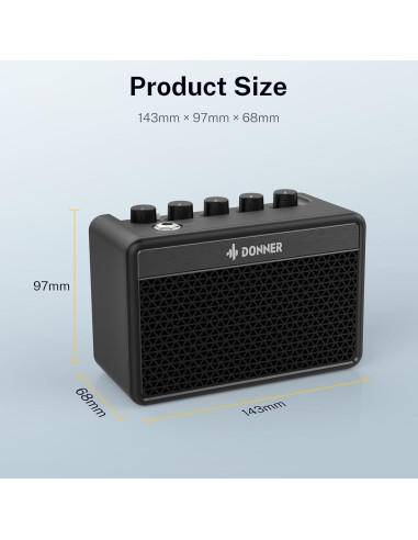 Amplificador de guitarra eléctrica Donner DA-10 5W portátil