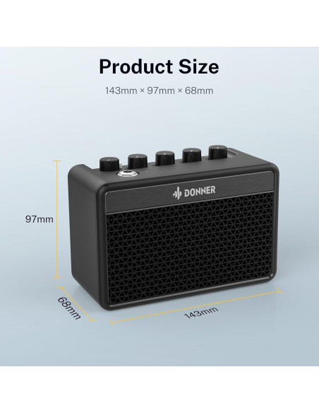 Amplificador de guitarra eléctrica Donner DA-10 5W portátil