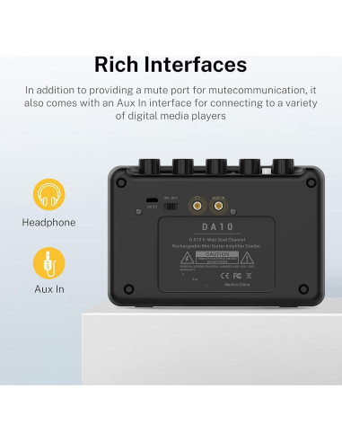 Amplificador de guitarra eléctrica Donner DA-10 5W portátil