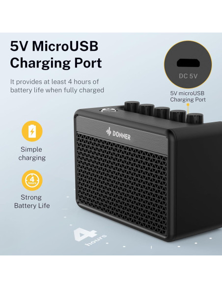 Amplificador de guitarra eléctrica Donner DA-10 5W portátil