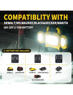 Luz de Trabajo LED Inalámbrica VERVEWAVE 60W 6500LM 20V 2