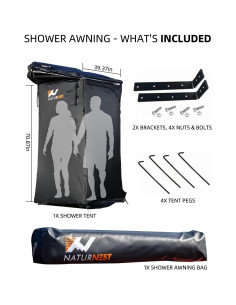 Tienda de Ducha Portátil BAMACAR RTT para Camping SUV 199 cm 2