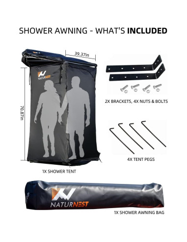 Tienda de Ducha Portátil BAMACAR RTT para Camping SUV 199 cm