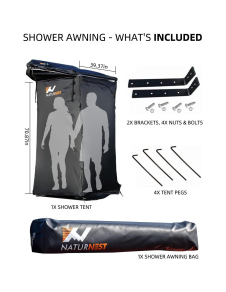 Tienda de Ducha Portátil BAMACAR RTT para Camping SUV 199 cm