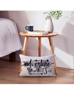 Cubierta de Cojín Lumbar ULOVE 30x50 cm Mapa Mundial Gris 2