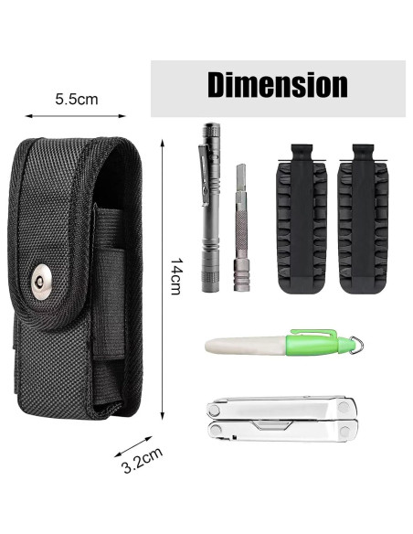 Funda de Multiherramienta QEES para Cinturón de Nylon Negro