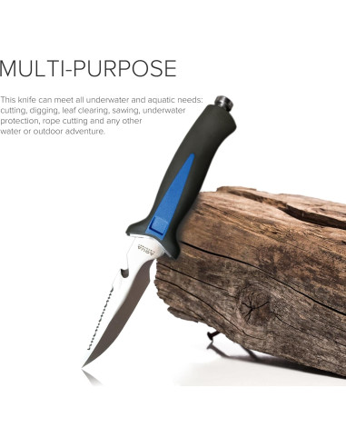 Cuchillo de Buceo AquaDiscovery 10" Acero Inoxidable 304ss