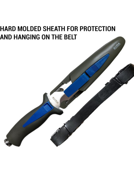Cuchillo de Buceo AquaDiscovery 10" Acero Inoxidable 304ss