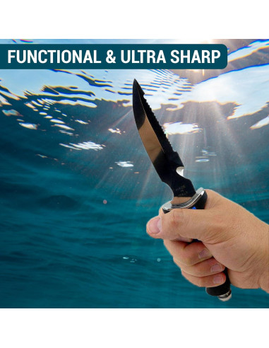 Cuchillo de Buceo AquaDiscovery 10" Acero Inoxidable 304ss