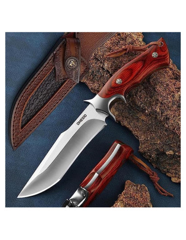 Cuchillo de Supervivencia Omesio con Funda de Cuero 25.5cm