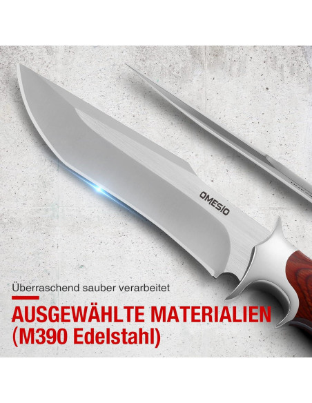 Cuchillo de Supervivencia Omesio con Funda de Cuero 25.5cm