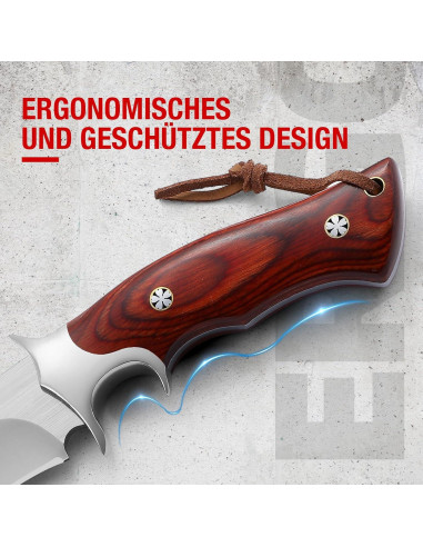 Cuchillo de Supervivencia Omesio con Funda de Cuero 25.5cm