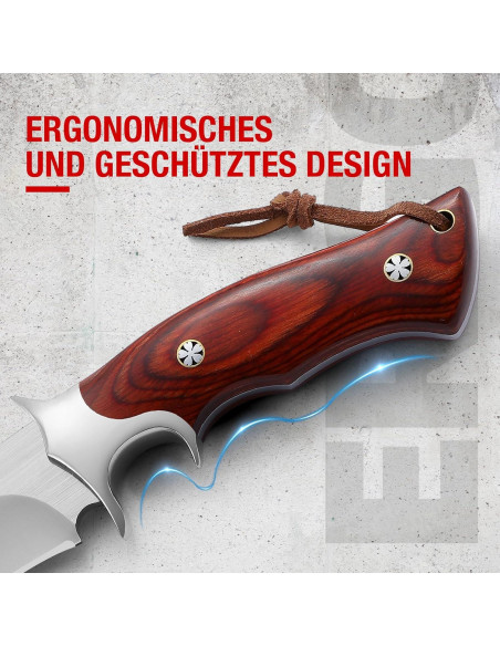 Cuchillo de Supervivencia Omesio con Funda de Cuero 25.5cm