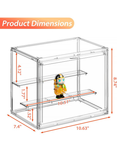 Caja de Exhibición Acrílica Transparente Henyol 3 Niveles Ajustable