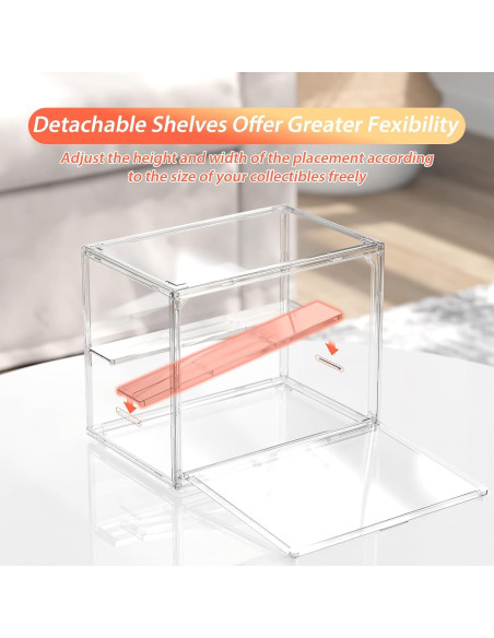 Caja de Exhibición Acrílica Transparente Henyol 3 Niveles Ajustable Caja de Exhibición Acrílica Transparente Henyol 3 Niveles Ajustable